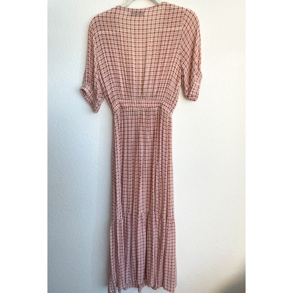 Faithfull the Brand Revolve Maple Pink Plaid Cut Out Midi Dress - Picture 8 of 15